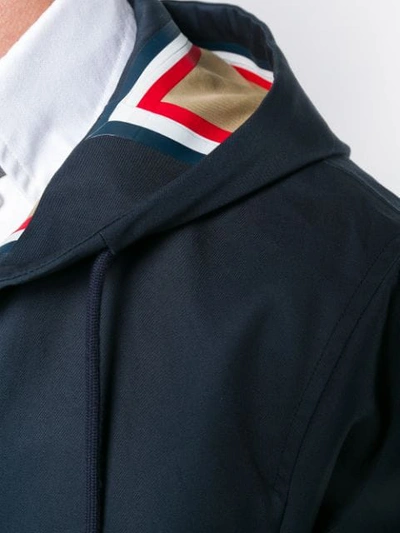 Shop Thom Browne Detachable Hem Hooded Parka - Blue