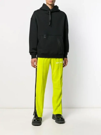 Palm Angels Velour Side Stripe Track Pants In Green