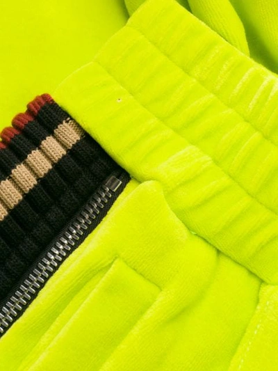 Palm Angels Velour Side Stripe Track Pants In Green