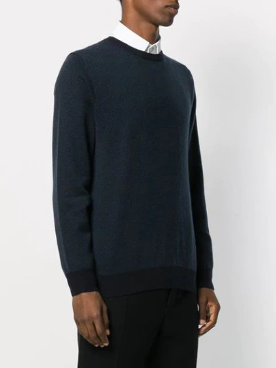 Shop N•peal Cable Crew Neck Sweater In Blue