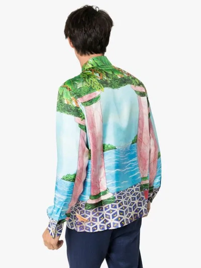 MOCA PAINTED SCENE SILK SHIRT