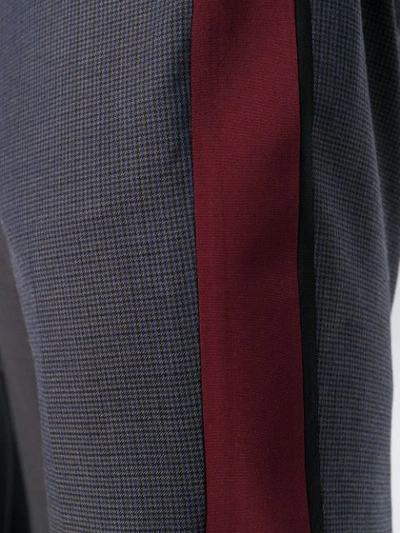 Shop Prada Contrast Stripe Trousers In Grey