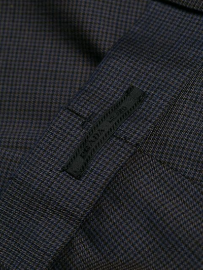 Shop Prada Contrast Stripe Trousers In Grey