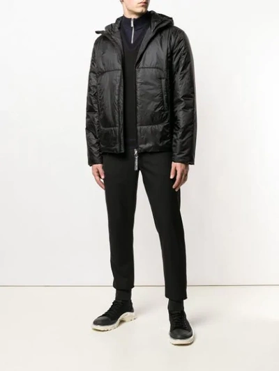 Shop Dirk Bikkembergs Hooded Padded Jacket - Black