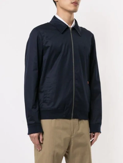 Shop Gieves & Hawkes Zipped Bomber Jacket In Blue
