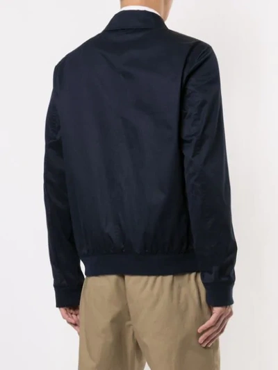 Shop Gieves & Hawkes Zipped Bomber Jacket In Blue