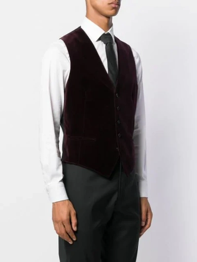 Shop Tagliatore Single-breasted Waistcoat In Purple