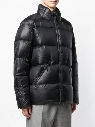 Shop C.p. Company Cp Company Zip Away Hood Padded Jacket - Black