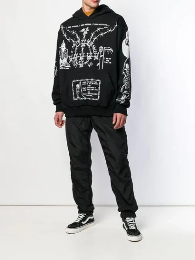 Shop Warren Lotas Oversized Printed Hoodie - Black