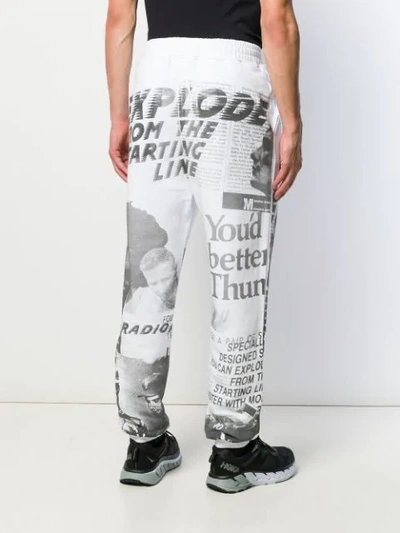 Shop Msgm Printed Track Pants In White