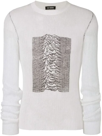 Shop Raf Simons Joy Division Sweater In White