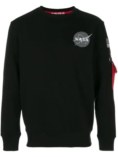 Shop Alpha Industries Nasa Sweatshirt In Black