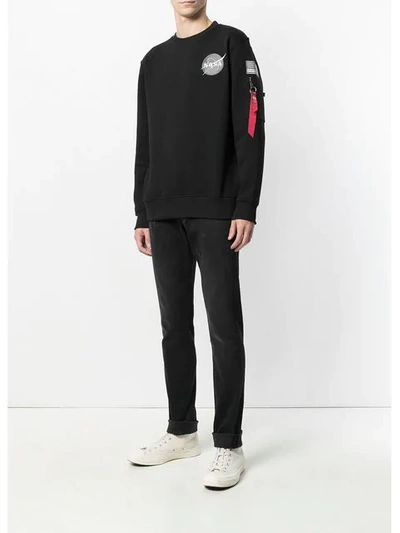 Shop Alpha Industries Nasa Sweatshirt In Black