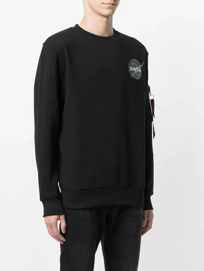 Shop Alpha Industries Nasa Sweatshirt In Black