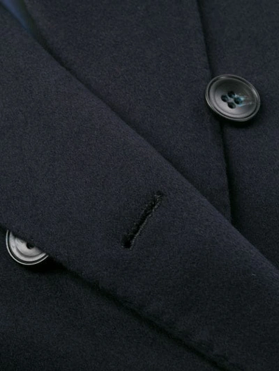 Shop Kiton Double-breasted Coat In Blue