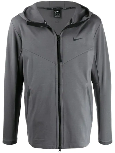 Shop Nike Zipped Bomber Jacket In Grey