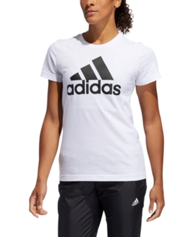 Shop Adidas Originals Adidas Women's Cotton Badge Of Sport T-shirt In White/black