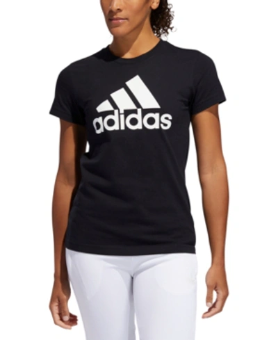 Shop Adidas Originals Adidas Women's Cotton Badge Of Sport T-shirt In Black/white