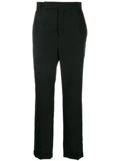 Shop Saint Laurent Roll-up Hem Tailored Trousers In Black