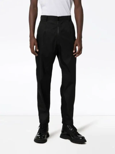 PRADA ZIP-FRONT STRAIGHT-LEG TROUSERS - 黑色