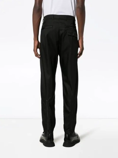Shop Prada Zip-front Straight-leg Trousers In Black