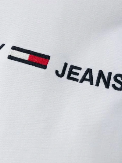 Shop Tommy Jeans Embroidered Logo T-shirt In White