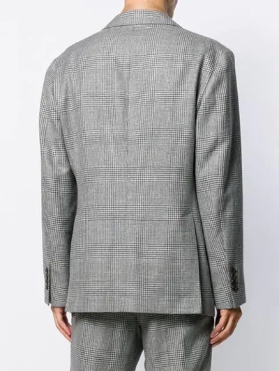 Shop Brunello Cucinelli Check Print Suit Jacket In C026 Grey