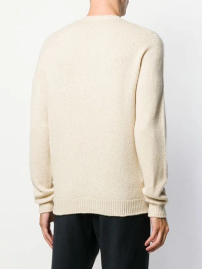 Shop Roberto Collina Ribbed Crew Neck Jumper In White