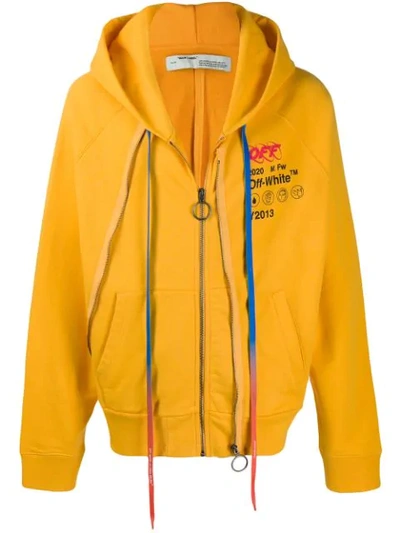 Shop Off-white Double Zip Hoodie In Yellow