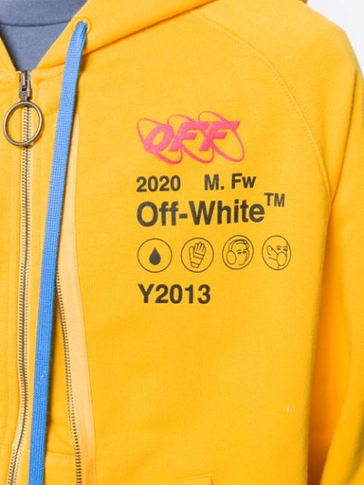 Shop Off-white Double Zip Hoodie In Yellow
