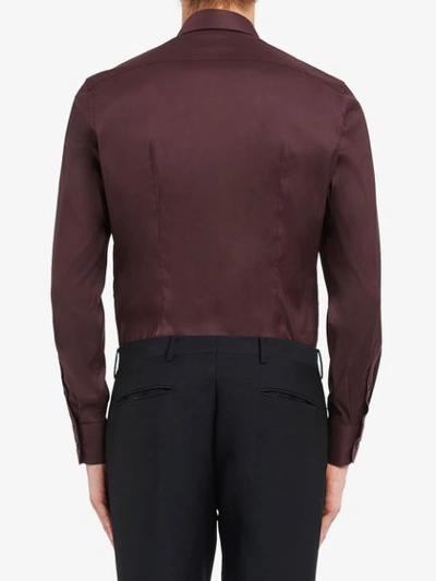 Shop Prada Stretch Poplin Shirt In Red