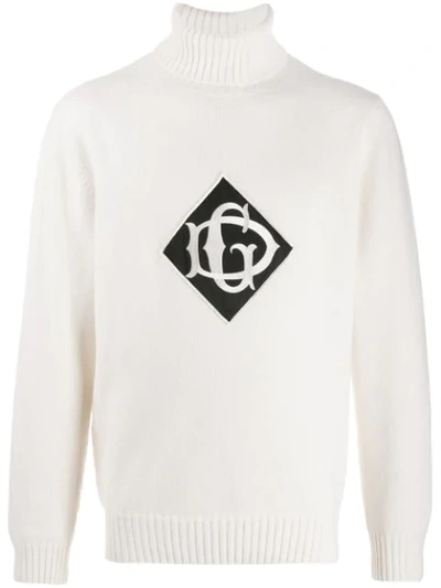 Shop Dolce & Gabbana Pullover Mit Logo-patch In White