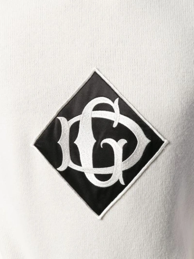 Shop Dolce & Gabbana Pullover Mit Logo-patch In White