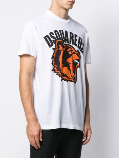 Dsquared2 Cotton Bear Print T-shirt In White | ModeSens