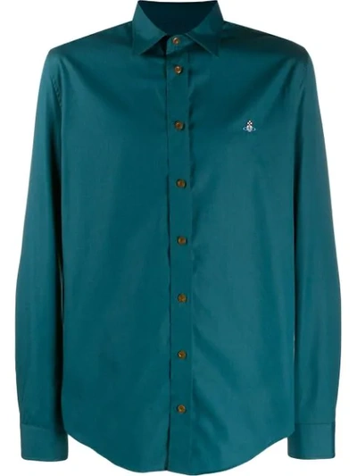 Shop Vivienne Westwood Plain Button Shirt In Green
