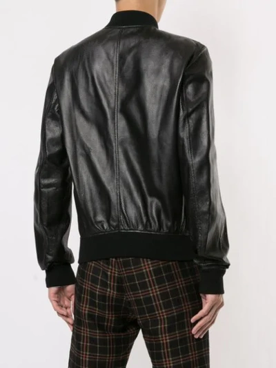 Shop Dolce & Gabbana Perforated Bomber Jacket In Black