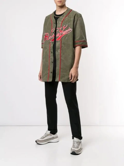 Shop Readymade Stitch Detail Baseball Shirt In Green