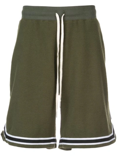 Shop John Elliott Stripe Trim Shorts In Green