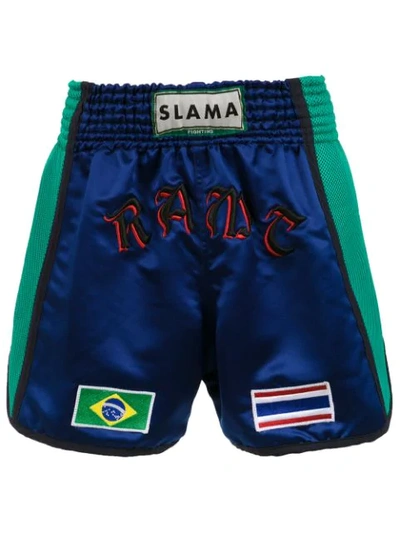Shop Amir Slama Boxing Shorts In Blue