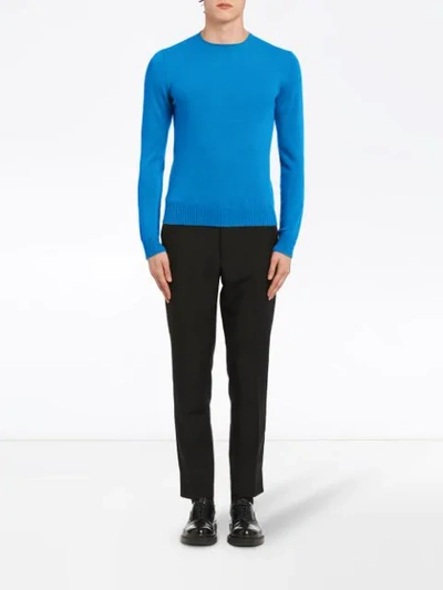 Shop Prada Cashmere Sweater In Blue