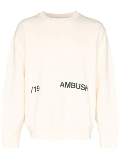 Shop Ambush Logo Printed Sweatshirt In White