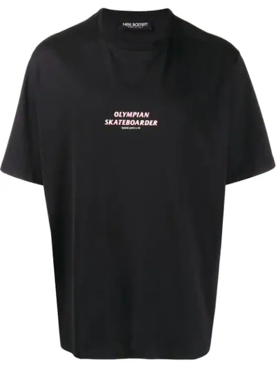Shop Neil Barrett 'olympian Skateboarder' T-shirt In Black