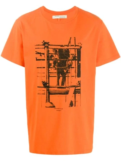 OFF-WHITE INDUSTRIAL PRINT T-SHIRT - 橘色