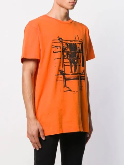 Shop Off-white Industrial Print T-shirt In Orange