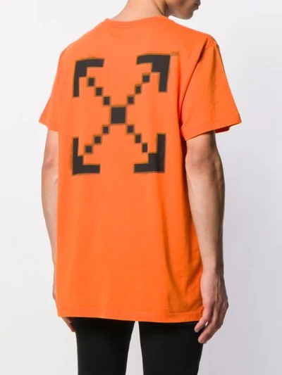 Shop Off-white Industrial Print T-shirt In Orange