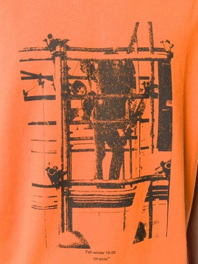 OFF-WHITE INDUSTRIAL PRINT T-SHIRT - 橘色