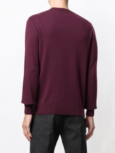 Shop Cruciani Long-sleeve Fitted Sweater In Purple
