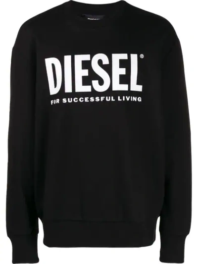 Shop Diesel Logo Sweatshirt In Black