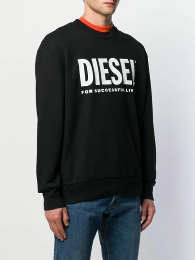 Shop Diesel Logo Sweatshirt In Black