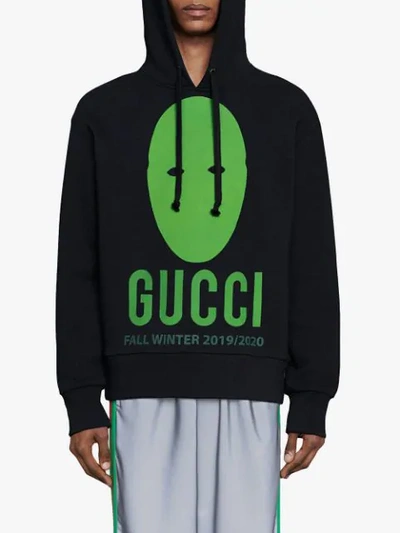 Shop Gucci 'manifesto' Oversized-kapuzenpullover In Black